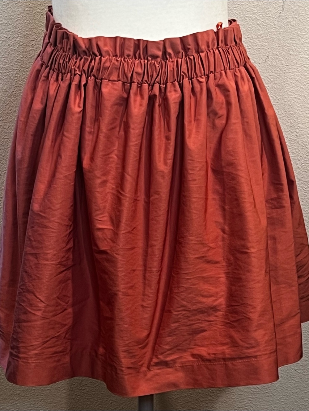 Zara Women’s Gathered Waist Midi Skirt - Rust Medium